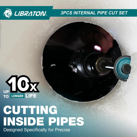 Internal PVC Pipe Cutter Kit With Diamond Grit Cutting Wheel And Deburring Tool for precise pipe cutting inside a plastic pipe.
