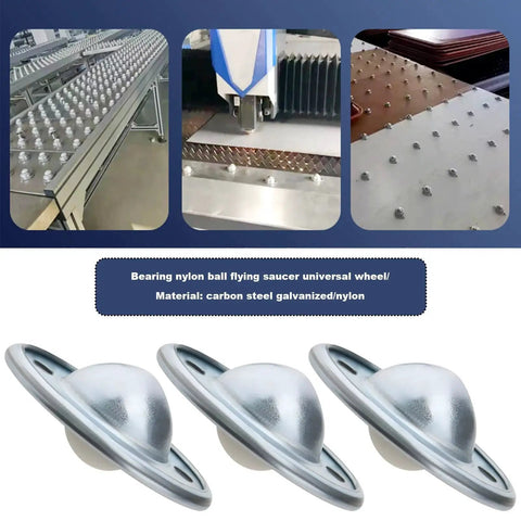 12 Pieces Ball Transfer Bearings with Nylon Balls in Carbon Steel Casing in various industrial applications.