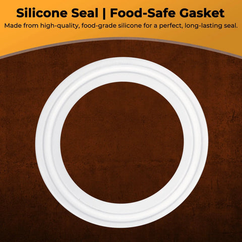 White silicone tri-clamp gasket ring, circular with two ridges, 1.5-inch size.