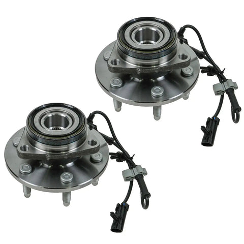 Front Left and Right Wheel Bearing and Hub Assembly Two Piece Kit for 99 06 Silverado Sierra 1500 4x4 and 01 06 Tahoe Yukon Suburban 4WD 02 Escalade AWD Ready To Install