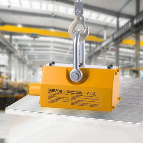 Permanent Magnetic Lifter N42 Neodymium 1320 Lb Capacity With Release Handle Steel Hook in a workshop setting