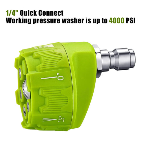 Close-up of a 2 Pack Six In One Pressure Washer Nozzles With Quarter Inch Quick Changeover And Adjustable Plug Connect Up To 4000 PSI