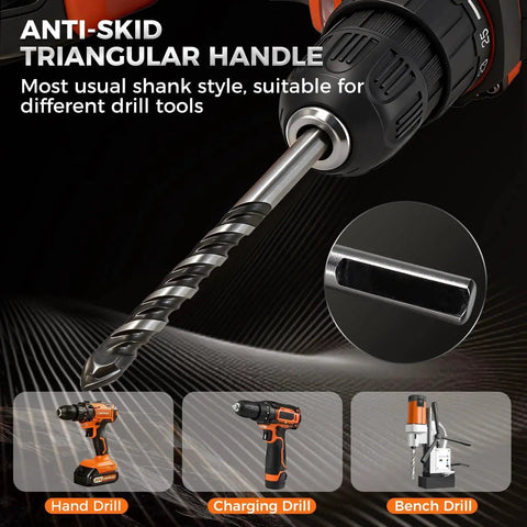 Professional Masonry Drill Bit Set For Concrete And Masonry, 10 Piece Carbide Bits with Anti-Skid Triangular Handle