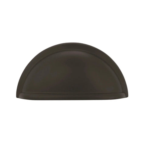 Matte Black Traditional Style Cabinet Cup Pull For Cabinets And Drawers With Three Inch Center To Center Mounting And Three And Seven Sixteenths Inch Overall Length One Pack