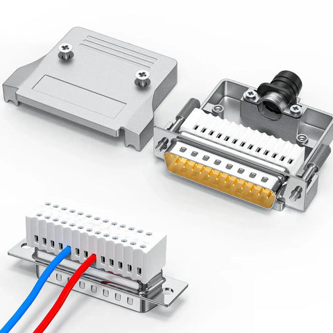 DB25 Male Breakout Board Adapter With Beefy Metal Shell Tool Free Solderless RS232 Serial Port Terminal Connector components