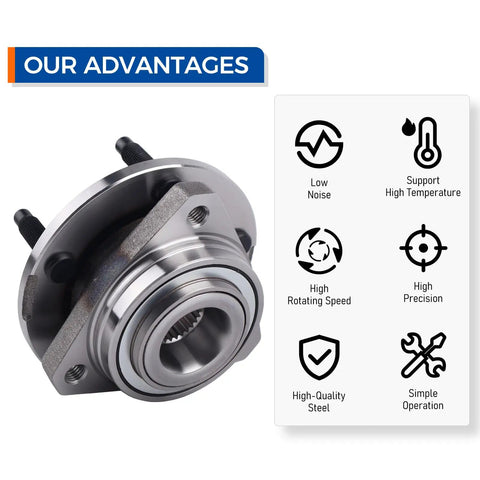 Front Wheel Hub And Bearing Assembly Compatible With 2004 2007 Pontiac G6 And 2004 2007 Chevy Malibu Non ABS 5 Lug Replacement