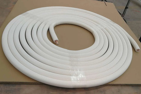 1/4-inch insulated copper coil line, white insulation, 25 ft long