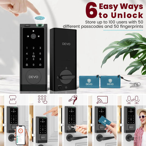 Next Level Smart Lock With Camera And Doorbell, 6 In 1 Keyless Entry For Front Door Featuring Fingerprint, Auto Lock, App Remote