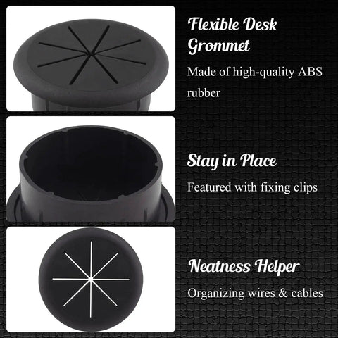 2 Pack 2 Inch Cable Grommets For Desk And Table Cable Management, Flexible ABS Plastic Wire Hole Covers Features and Purpose