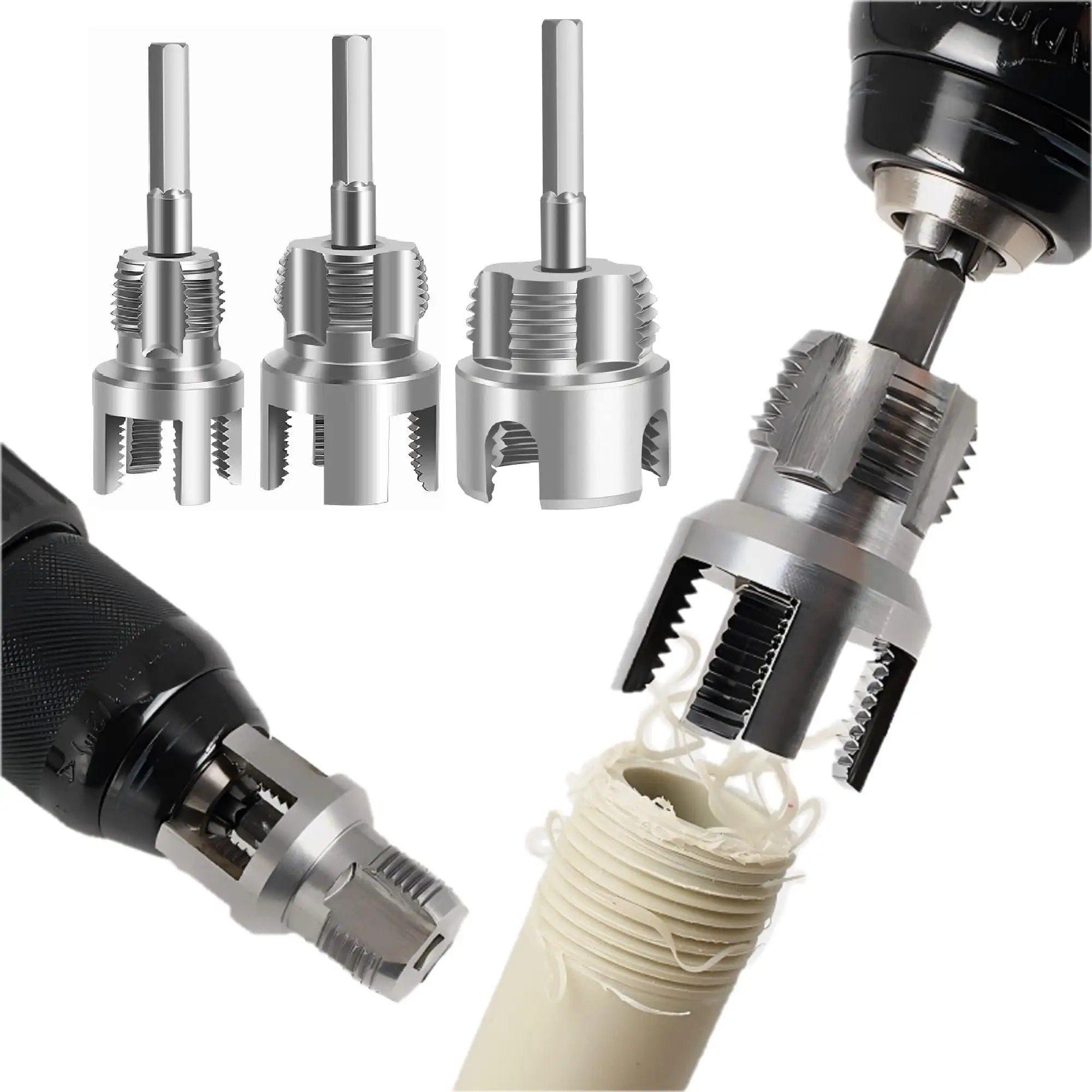 PVC Pipe Threader Set For Plumbing Repairs, A 3 Piece ...