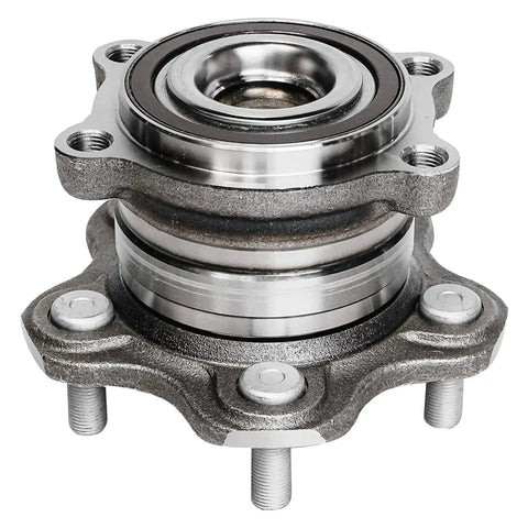 Close-up of metal wheel bearing hub from 4 Pack Front And Rear Wheel Bearing Hubs For Nissan Altima 2007 To 2019 Maxima 2009 To 2019