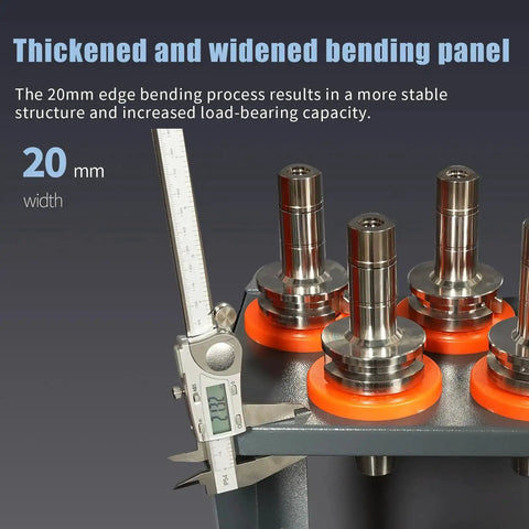 Metal Wall Mounted CNC Tool Holder Rack Double Layer for BT30 BT40 HSK50 HSK63 Tool Holders with caliper measuring 20mm width