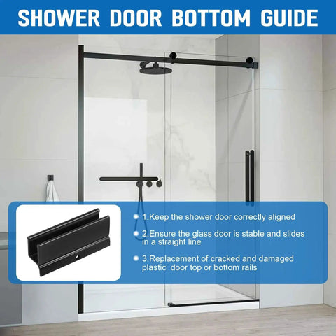 Sliding Shower Door Bottom Guide For Glass Doors Up To Half Inch Wide Plastic Track Guide Measuring Half Inch Wide By Three Inches Long Replacement Parts For Sliding Shower Doors Durable Track Guide Kit Includes 2 Pieces