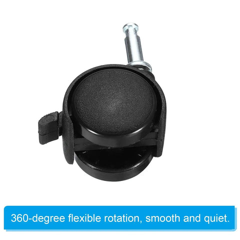 1 Inch Swivel Stem Casters With Brakes 8 Pack Nylon Wheels 360 Degree Insert Swivel Stem For Chairs And Furniture Replacement