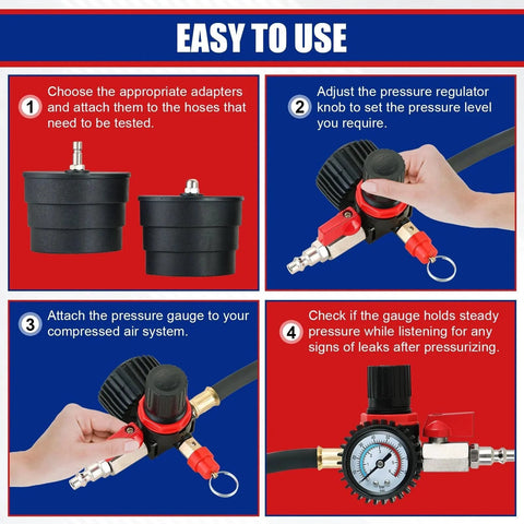 Instructions for Pro Grade Turbo System Leak Tester Kit With 10 Piece Pressure Tester And Four Step Adapter Set