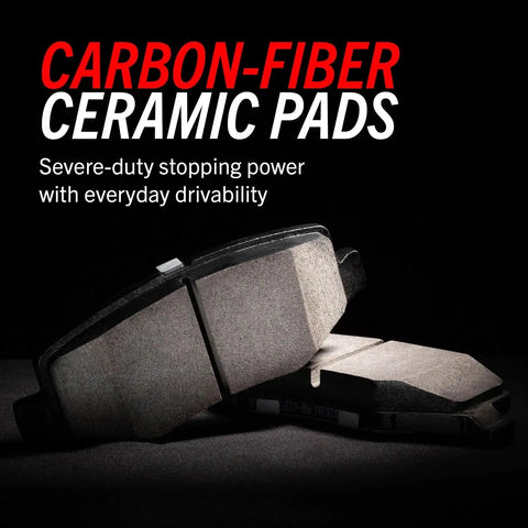 Brake pads, carbon-fiber ceramic, pair, close-up view