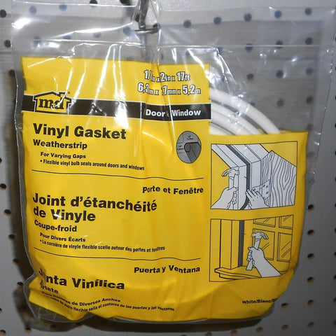 M-D Building Products vinyl gasket weatherstrip, 17 ft, white, for doors and windows