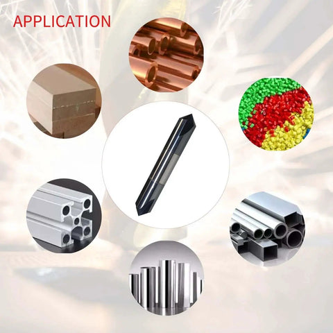 Half Inch Solid Carbide Chamfer Mill End Mill With Four Flute, 90 Degree Chamfer, Double End, AlTiN Coated, for metal cutting.