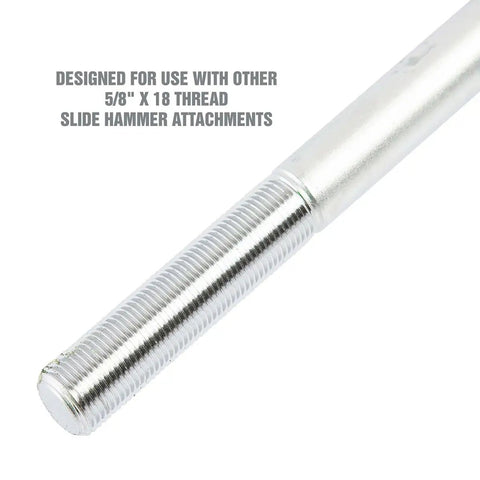 Close-up of threaded 5/8" x 18 rod designed for Slide Hammer Puller Set With Dent Puller CV Axle And Bearing Removal Tool Kit.