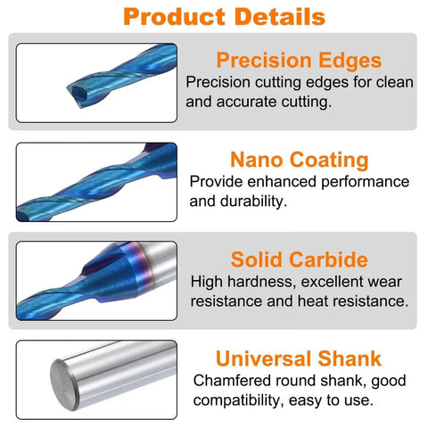 One Eighth Inch Up Cut Spiral Router Bit For CNC Woodworking And Engraving Workhorse With Two Flute Solid Carbide End Mill One Quarter Inch Shank