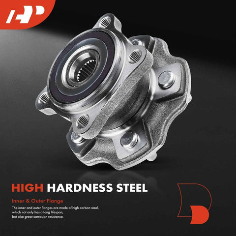 2 Pack Rear Wheel Bearing And Hub Assembly For Toyota Highlander Sienna And Lexus RX Series 5 Lug AWD Replacement Kit Ready To Roll Direct Fit Durable Premium Quality front view displaying high carbon steel construction