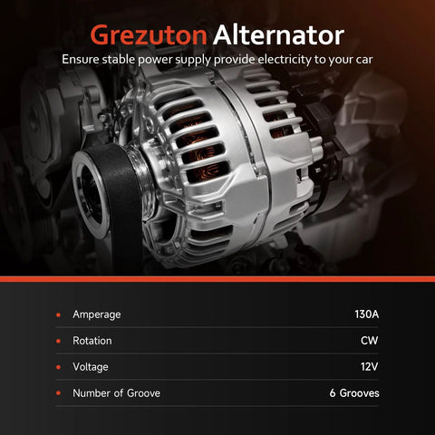 Alternator Replacement For Hyundai Sonata Veracruz Santa Fe Azera Entourage Sorento Sedona 3.3L And 3.8L Engines, 2006 Through 2011 Models, Built To Last, High Quality OEM Style Performance, Easy Install 11191N visible with specifications