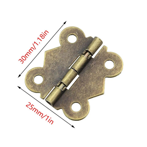 Butterfly Hinge Set 30 Pieces 30x25mm Bronze Iron Vintage Style Hardware For Jewelry Boxes Small Cabinets And Drawers With Screws