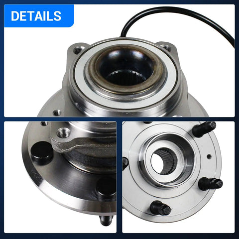 Close-up views of Rear Wheel Bearing And Hub Assembly Replacement Kit For 2010 To 2017 Chevy Equinox And GMC Terrain 5 Lug With ABS