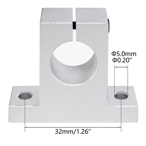4 Pack SK8 Aluminum Linear Motion Rod Supports For 8mm Shafts Rail Guide Clamps With 5mm Mount Holes Corrosion Resistant