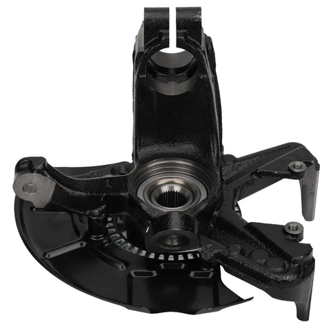 Front view of Front Left Wheel Hub Bearing And Steering Knuckle Assembly For VW Beetle Cabrio 2010 And Beetle 1998 To 2010 Golf 1999 To 2010 Jetta 1999 To 2005 Driver Side Replacement OEM Grade Heavy Duty Easy Install
