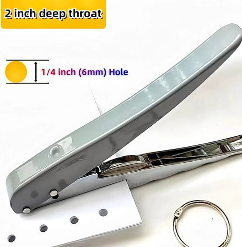 Heavy Duty One Hole Punch For Crafting And Card Making, Portable Handheld Paper Puncher With One Quarter Inch Hole Size and zinc alloy build