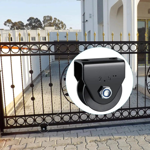 Four Pack V Groove Caster Two Point Five Inch Wheel Sliding Gate Wheel Rigid Caster For Rolling Gates And Fences Sawmill Use