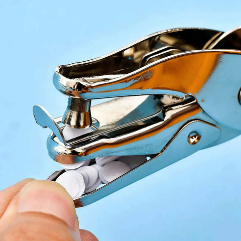 Close-up of Two Pack Single Hole Puncher Metal Craft Hole Punch For Scrapbooking and Tickets, 6 mm hole diameter, punching paper