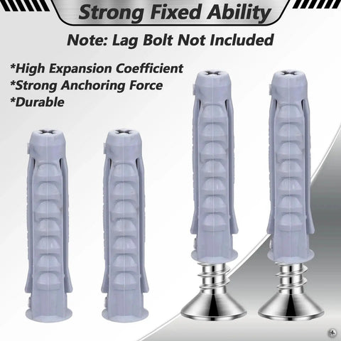 16 Pcs Concrete Wall Anchors 10x50mm Heavy Duty Plastic Anchors for TV Mount Installation