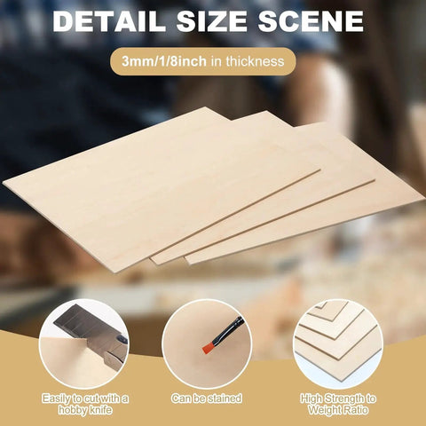 12 Pack Basswood Sheets 12 X 16 X 3mm Thick Unfinished Basswood For Laser Cutting And Engraving Crafts Painting Wood Burning Architectural Models DIY Projects And Easy To Cut For Precise Results