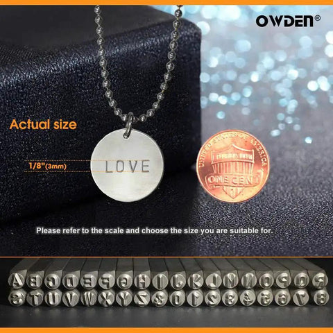 36 Piece Steel Metal Stamping Tool Set With Number And Letter Punches One Eighth Inch Three Millimeter Alloy Steel HRC 58 62