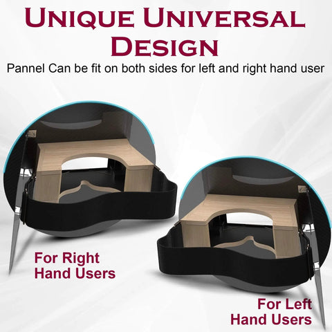 Ultralight Pancake Welding Hood With 10oz Carbon Fiber Panels for pipeline welders, showing right and left hand use options