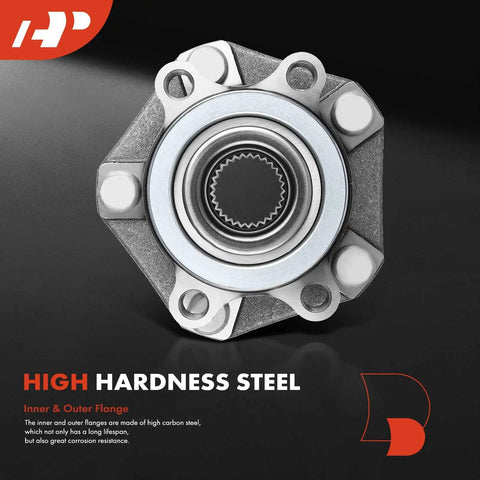 Close-up of 2 Pack Front Wheel Bearing And Hub Assembly For 2013-2019 Nissan Sentra, 2013-2017 Leaf, made of high hardness steel.