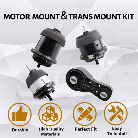 Four Piece Direct Fit Engine And Transmission Mount Kit For 3.6L V6 SUVs Including 2009 To 2017 Chevrolet Traverse shown