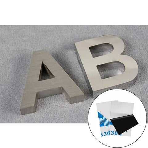 2 Pack 8x12 Inch 304 Stainless Steel Sheets 0.032 Inch Thick 20 Gauge Shim Stock Plates For Crafting DIY Metalworking Kitchen Stovetop Use Corrosion Resistant with metal letters A and B.