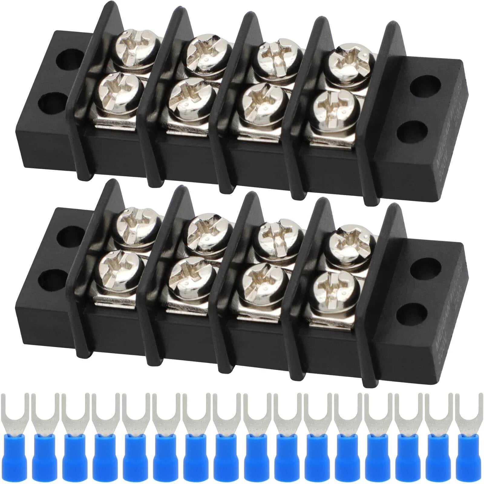 Dual Row Terminal Block Kit, 2 Pack, 4 Circuits, 20-30...