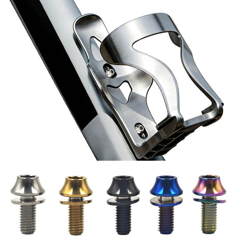 Colorful Titanium M5x12 Hex Bolts With Washers For Water Bottle Cage On Mountain Bike MTB Set Of 4 Beefy Strong Lightweight Screws