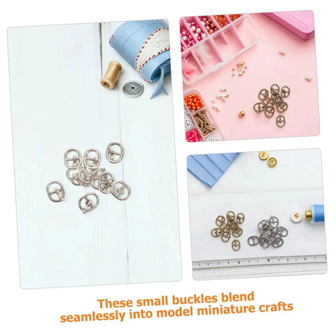 150 Pieces Mini Belt Fasteners Alloy Buckles For Sewing Crafts small metal buckles with single prong for doll clothes.