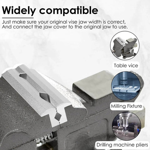 1 Pair Aluminum Alloy Magnetic Vise Jaws Set For 1.5 Inch V Type Vice Jaws Protectors Covers Built Tough For Woodworking Diy Projects And Plumbing on table vice, milling fixture, and drilling machine pliers.