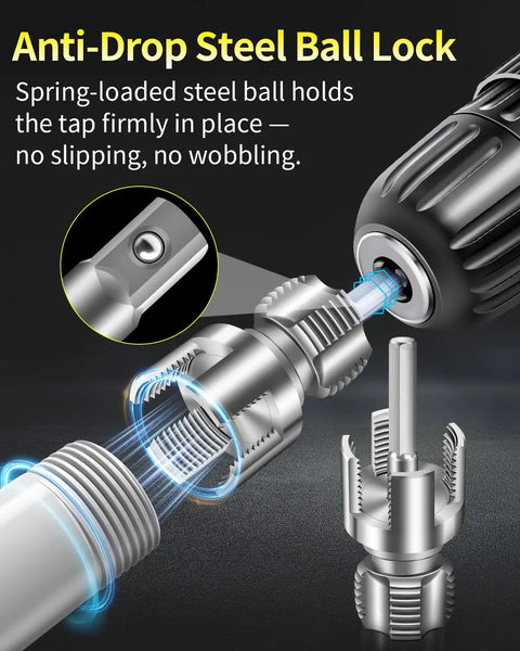 Dual Function PVC Pipe Threading Tool For Internal And External Threads 1/2 And 3/4 Inch Dies Electric Drill Compatible close-up
