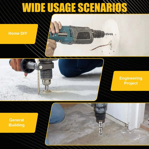 Half Inch By Twelve Inch SDS Plus Rotary Hammer Drill Bit With Carbide Tip Four Cutter For Brick Stone And Concrete Pack Of Two Pro Grade Tough As Nails Construction Bit For Fast Self Centering And Deep Holes used in wall and floor drilling.