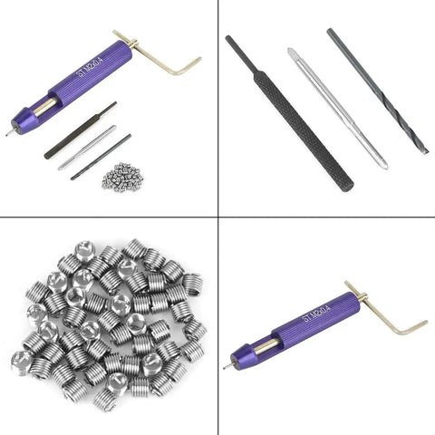 50Pcs Thread Repair Kit For Damaged Steel Threads M2 X 0.4 Stainless Wire Inserts Pro Grade Tool Set To Restore Stripped Holes