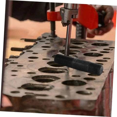 Hydraulic Punch Driver Kit For Electrical Conduit And Metal Sheets 8-Piece Hole Punch Set in use on metal sheet