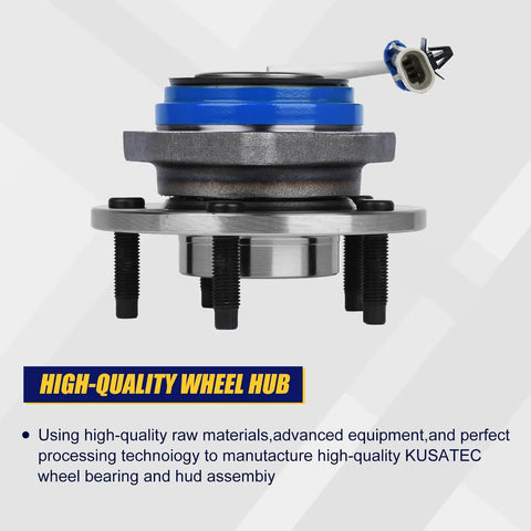 Front Wheel Hub & Bearing Assembly Pair 2pcs, 5-Lug w/ ABS, Sealed Ball Bearing close-up