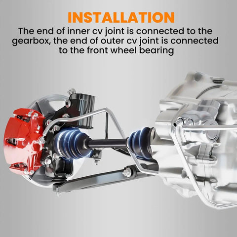 Front Left And Right CV Axle Drive Shaft Kit For Honda FourTrax 300 TRX300FW 4x4 ATV 1988-2000 installed view